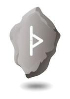 DRAWN RUNE THURISAZ ON A GRAY STONE vector