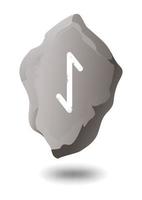 DRAWN RUNE EIHWAZ ON A GRAY STONE vector