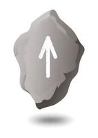 DRAWN RUNE TEIWAZ ON A GRAY STONE vector