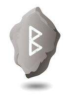 DRAWN RUNE BERKANA ON A GRAY STONE vector