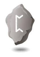 DRAWN RUNE PERTHU ON A GRAY STONE vector