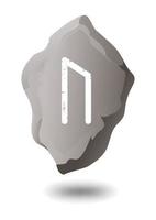 DRAWN RUNE URUZ ON A GRAY STONE vector