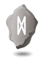 runa dibujada dagaz en una piedra gris vector