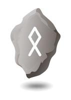 DRAWN RUNE OTXALA ON A GRAY STONE vector