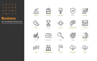 set of business thin line icons vector