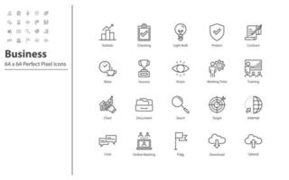 set of business thin line icons vector