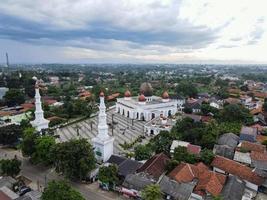 Depok, Indonesia 2021- Nurul Mustofa Center Mosque panorama, view of largest mosque in Depok photo