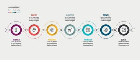 Timeline chart business infographic template. vector