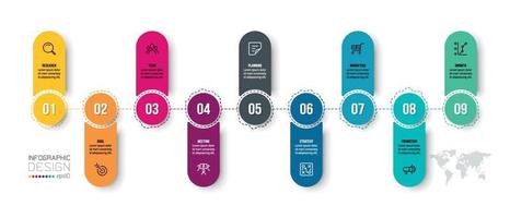 Timeline chart business infographic template. vector