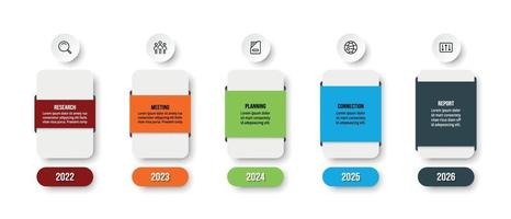 Business concept infographic template with yearly option. vector