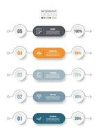 5 step process work flow infographic template. vector