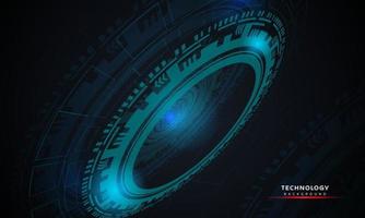 abstract background of round futuristic technology with HUD elements circle digital futuristic blue color gradient innovation of technology concepts. vector