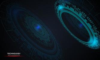 abstract background of round futuristic technology with HUD elements circle digital futuristic blue color gradient innovation of technology concepts. vector