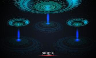 Technology background 01abstract background of round futuristic technology with HUD elements circle digital futuristic blue color gradient innovation of technology concepts. vector