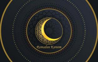 tarjeta de felicitación de Ramadán Kareem. plantilla de publicación de redes sociales con linterna árabe y luna. vector