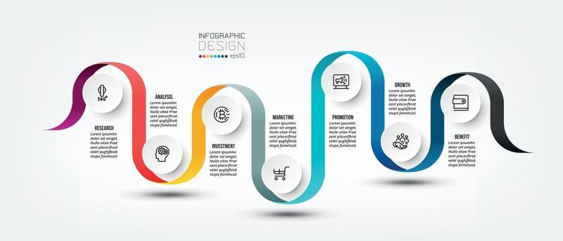 Timeline chart business infographic template.