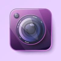 Camera photo lens collection. Video camera. Vector 3d