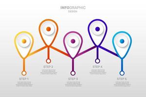 conjunto de gráficos de infografías. coloridos procesos de negocio, flujo de trabajo, diagrama. vector