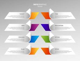 Infographics charts set. Colorful business processes. vector