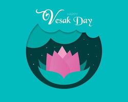 plantilla de tarjeta de felicitación del día de vesak vector