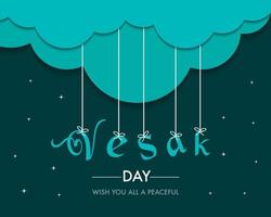 Flat Vesak Day Greeting Template vector