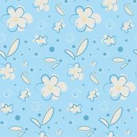 Seamless pattern with flowers and petals. vector