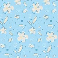 Seamless pattern with flowers and petals. vector