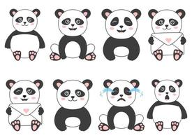 Panda bear vector design illustration isolated on white background