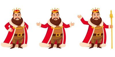 King in different poses. vector