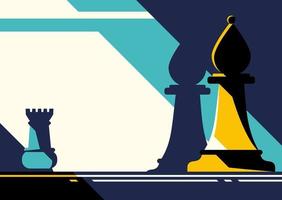 Abstract banner template with chess pieces. vector