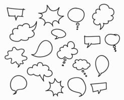 Hand drawn speech bubble collection, vector design.