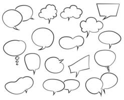 Hand drawn speech bubble collection, vector design.