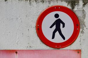 Pedestrian traffic signal on the street photo