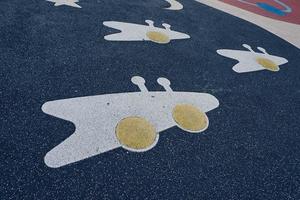 Colorful ground in the playground photo