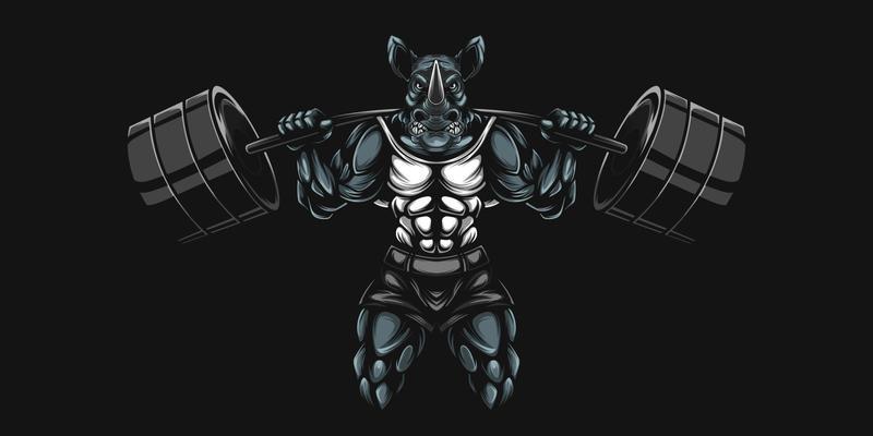 Fitness center beast mode Royalty Free Vector Image