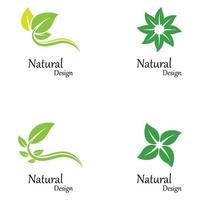 Green nature leaf logo template vector