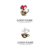 diseño de icono de vector de plantilla de logotipo de taza de café