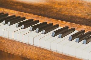 Old vintage piano keys photo