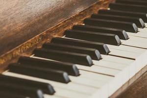 Old vintage piano keys photo