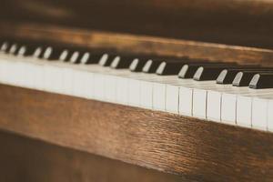 Old vintage piano keys photo