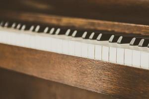 Old vintage piano keys photo