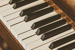 Old vintage piano keys photo