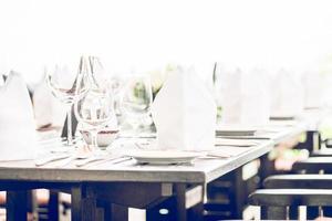 Table dining set in the hotel restaurant photo