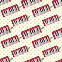 melodica music instrument seamless pattern illustration