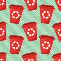 red trash can seamless pattern illustration vector