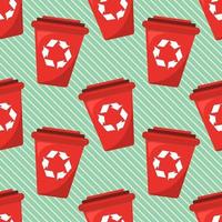 red trash can seamless pattern illustration vector