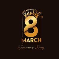 8 march, Happy Women's Day Stylish Typography Text. Vector Illustration