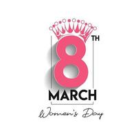 8 march, Happy Women's Day Stylish Typography Text. Vector Illustration