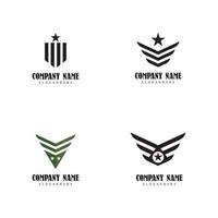 Plantillas de logotipo de rayas de rango militar vector