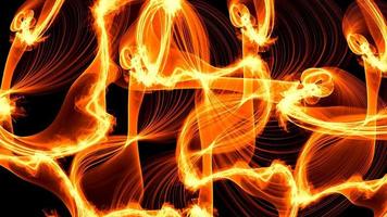 Abstract fire flame on dark background photo